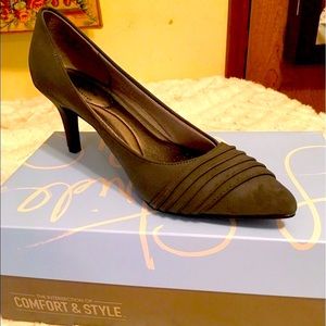🎁LifeStride Stacy Storm Gray Pumps Heels 9.5 🛍👠 Comfort Style! 3” High NIB♥️